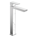 Chrome Surface de salle de bain visage bassin lavabo d&#39;eau robinet corporet robinet tape mélangeur torneira banheiro avec décotation en marbre blanc